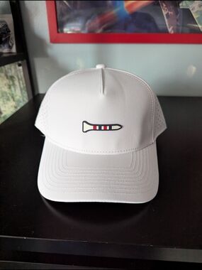 White Trucker Hat with Golf Tee Logo